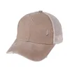 Gorras de béisbol unisex Washed Distressed Dad Criss Cross Ponytail Mesh Sun Hats Trucker Polo Hat Strapback Cap OOA8059