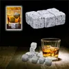 Natural Whiskey Stones 6pcs/set Whisky Stones Cooler Whisky Rock Soapstone Ice Cube With Velvet Storage Pouch
