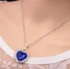 Titanic Heart of the Ocean Sapphire Crystal Chain Ketting Hanglate Sieraden