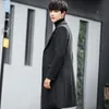 2019 otoño nuevos abrigos largos de talla grande para hombre gabardina coreana delgada con cuello de solapa de un solo pecho abrigos de lana informales para hombres prendas de vestir