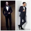 Handsome One Button Groomsmen Peak Lapel Groom Tuxedos Men Suits Wedding/Prom/Dinner Best Man Blazer(Jacket+Pants+Tie) AA128