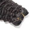 Péruvien Vmae 10 à 30 pouces 100g 120g Naturel Noir Crépus Bouclés Clip en Élastique Cravates Vierge Remy Cheveux Humains Cordon Queue De Cheval