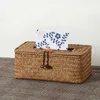 Tissue Box woven Grass straw Napkin Container Handkerchief Box Paper Organizer Home Kitchen Living Room Decor