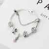 17-21CM Charm Beads Bracelets sweet cute girl Pendant 925 Silver Bracelet DIY Jewelry as a gift325j