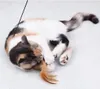 İnteraktif kedi oyuncak tüyü kedi teaser komik kedi çubukları kediler charmer değnek kedi pet malzemeleri için çanlarla 5924947