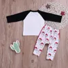 Erkek Bebek Giysileri Seti Noel Giyim Seti 2 adet Mektup Patchwork Tops Karikatür Pantolon Çocuk Kış Giysileri Roupas Infa