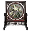 Free DHL Vintage Chinese Decorations for Home Living Room Ornaments Table Decor Handwork Silk Embroidery Patterns Wenge Frame Wedding Gift