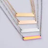 Blanc Bar Pendentif Collier En Acier Inoxydable Collier Or Rose Or Argent Blanc Bar Charme Pendentif Bijoux Pour L'acheteur Propre Gravure DIY