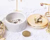 [DDisplay] Barattoli per gioielli a nido d'ape in porcellana Braccialetto personalizzato Custodia per organizer bianca Golden Bee Glamour Orecchini Display Holder