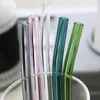 handmade colored glass drinking straws ECO-friendly Household Pipet Tubularis Snore Piece Tube Bend Reusable Straw Bar Tool