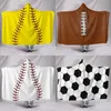 200x150cm Baseball Football Sherpa Towel Softball Blanket Sports Theme Hooded Cape Soccer Bathing Towel Blankets Swadding 20pcs