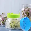 Mason Jar Spiring Lids Matkvalitet Mesh Sprout Cover Durable Kit Frö Växande Spiring Vegetabilisk Tätningsring Lid FFA4146 100PCS-4