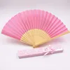 DHL Freeshipping Luxurious Silk Fold hand Fan in Elegant Laser-Cut Gift Box (Black; Ivory) +Party Favors/wedding Gifts LX4259