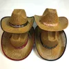 Mariboro Cowboy Western Straw Hat Mäns Kvinnor Panama Wide Broad Brim Summer Man Beach Sun Hatt Boader Center Cap for Rims