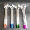 Colorful Glass Oil Burner Pipe pyrex Curved Bong Water Pipes with Different Balancer Dot Feet 2 Types For Bubblers Hookahs Bongs