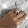 Handmade Big Finger ring White Gold Filled Full 250pcs Diamond Engagement Wedding Band Rings For Women men Jewelry261d