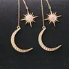 Orecchini da donna con stella di cristallo lucido e luna Orecchini color oro con stella a mezzaluna Orecchini affascinanti per donna Orecchini con diamantiT2C5135