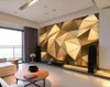 Papel de parede decorativo wallpapes 3D geométrico espaço arquitectónico wallpapers ouro abstratos estéreo