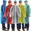 Housse de pluie en plastique Portable vêtements de pluie imperméable extérieur jetable Transparent avec capuche imperméable Camp pluie Cape à capuche Ponchos