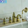 ROLYA BRONZE/Golden/`Chrome 5 hole Bathtub Faucet Shower Mixer Tap with hand shower