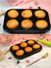 Aço inoxidável Cupcake Mold 6 forminhas Bolo Mold DIY Biscuit Muffin Baking Tray 6 Buraco Pan Bakeware