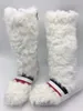 Vente chaude-blanc noir fourrure bottes de neige hiver genou haute bottes chaudes mode chaude