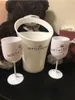 2glass1bucket Nuovo Moet Champagne Flutes Bicchieri di plastica Wine Cooler Bicchieri Lavastoviglie Bianco Moet Acrilico Champagne Secchielli2521544