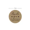 500pcs / Roll Round Kraft Paper Tack för att du stöder min Small Business Stickers Seal Label Christmas Sticker Dekoration Stationery Sticker