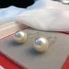 Fashion-Earrings Handmade Zircon Pearl Luxury Jewelry 18K gold plated brass Earrings Stud Earrings For women Asymmetric Earring Chri