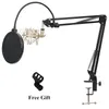 New NB-35 Microphone Scissor Arm Stand Mic Clip Holder and Table Mounting Clamp&NW Filter Windscreen Shield & Metal Mount Kit