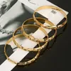 Dubai Gold Bangles for Women Men Gold Color Wide 8MM Bracelets African European Ethiopia Jewelry Bangles