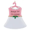 Baby 1st Resin Hang Boy Suit Girl Falda Adorno de Navidad personalizado como recuerdo artesanal para regalos de vacaciones Decoración del hogar