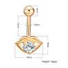 Piercing de nombril en acier inoxydable, bijoux de corps à la mode en forme de lèvre en Zircon, bouton de ventre, barre d'anneau, boucles d'oreilles de nombril en cristal Sexy, 1 pièce