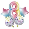 18 Inches Unicorn Balloons Letter Number Aluminum Foil Balloons Helium Ballons Birthday Decoration Wedding Air Balloon Party Supplies