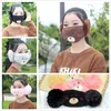 2 In 1 Adult Cartoon Bear Face Mask With Plush Ear Protective Thick And Warm Mouth Masks Winter Mouth-Muffle For Party Favors Free Shippping