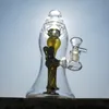 Lampe de lave en gros Bongs uniques vert Mini Dab Rig narguilés 5mm d'épaisseur tuyaux de fumée plates-formes pétrolières petit Bong d'eau avec bol en verre de 14mm DHL XL-LX3