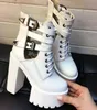 2019 mode femmes gothique bottes à lacets bottines Patchwork plate-forme Punk chaussures Ultra très haut talon Bootie bloc talon épais