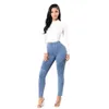 HEIßER VERKAUF Frauen Denim Dünne Jeggings Hosen Hohe Taille Stretch Jeans Dünne Bleistift Hose 2019 Jeans Femme