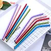 304 Stainless Steel Straw Bent And Straight Reusable Colorful Straw Metal Drinking Straws 6*215mm Stainless Steel Straws