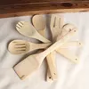 Spatule à cuillère en bambou 6 styles, ustensile en bois portable, tourneurs de cuisine, support de mélange fendu, pelles T2I5803