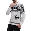 Sweaters pour hommes Nice Hommes Causal O Coulée Pull de Noël Hommes Deer Imprimé Automne Hiver Pull tricoté Jumper Slim Fit Vêtements