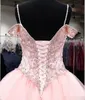 2019 Beaking Sequines Стразы розовые Quinceanera платья бальное платье из бисера сладкое 16 лет PROM PROME PROMENT VESTIDOS DE 15 ANOS QC1376