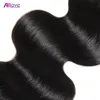 Fange peruanische Straight Body Deep Curly 3 Bündel Remy Human Hair-Erweiterungen mit 4 * 4 Spitzenverschluss Doppelschussweben für Frauen Alle Alters Jet schwarz 8-28 Zoll