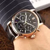 New 5204P-011 Automatic Mens Watch Moon Phase Super Complicated Steel Case Black Dial Perpetual Calendar Watches Leather Timezonewatch E28a1