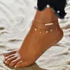 ボヘミアンシェルハート夏のアンクレットセット女性のための亀足首ブレスレット女の子裸足脚チェーン女性ジュエリーギフト