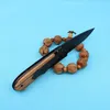 Coltello pieghevole tascabile di sopravvivenza Butterfly DA44 di alta qualità Manico in legno Coltelli tattici EDC con lama finitura nera