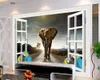 Beibehang chambre d'enfants éléphant perroquet monde animal mode fond d'écran peintures murales papel de parede papier peint pour murs 3 d