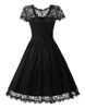 New Black Lace Gótico Curto Colorido Vestidos De Casamento Com Mangas Curtas Simples Informal Abaixo Do Joelho País Não Branco Vestidos de Noiva 50 s