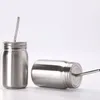 Stainless steel mason jar single 700ml mason cup straw fashion coffee mugs beer juice mug Portable outdoordrinkware cup T2I5171