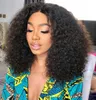 Short natural big puff bob human hair wigs afro kinky curly 360 lace frontal wig pre plucked 180%density lace front wig unprocessed 16inch